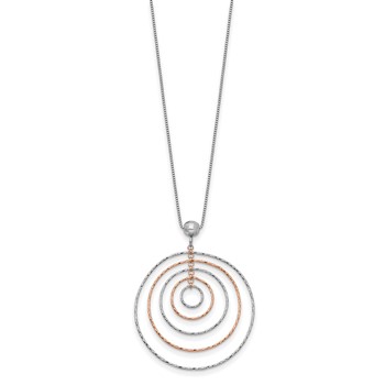Leslie's Sterling Silver Rose Gold-Plated D/C w/1in ext. Necklace — alternate view