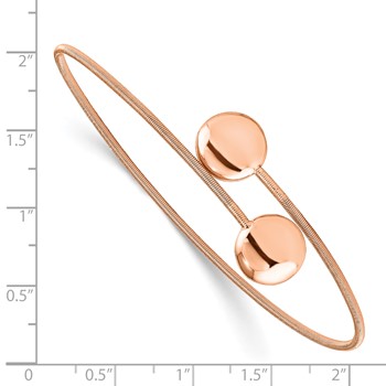 Leslie's Sterling Silver Rose-Gold-plated Polished Wire Flexible Bangle — alternate view