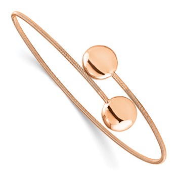 Leslie's Sterling Silver Rose-Gold-plated Polished Wire Flexible Bangle