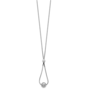 Leslie's Sterling Silver Polished & Laser Cut Bead Necklace — alternate view
