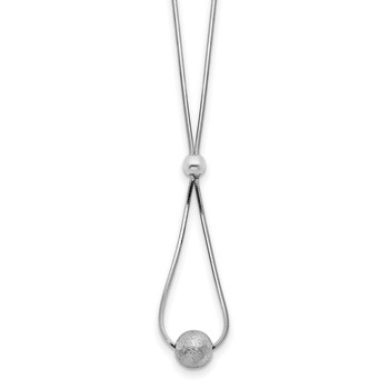 Leslie's Sterling Silver Polished & Laser Cut Bead Necklace