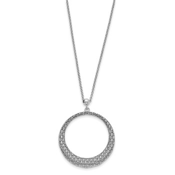 Leslie's Sterling Silver Polished D/C Circle 2in ext. Necklace — alternate view