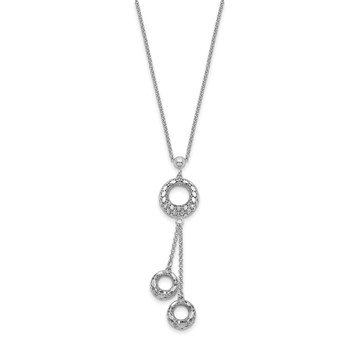 Leslie's Sterling Silver Polished D/C Circle Dangle Necklace — alternate view