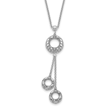 Leslie's Sterling Silver Polished D/C Circle Dangle Necklace