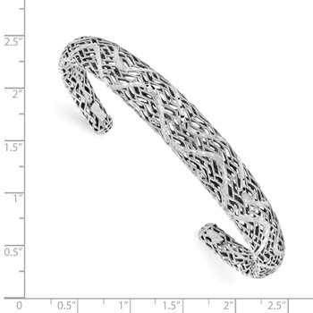 Leslie's Sterling Silver Polished D/C Bangle — alternate view