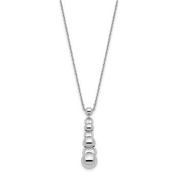 Leslie's Sterling Silver Polished Dangle Balls w/.75 in ext. Necklace — alternate view