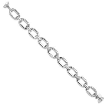 Leslie's Sterling Silver Rhodium-plated Polished Fancy Link Bracelet — alternate view