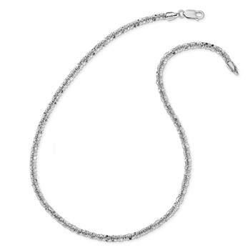 Leslie's Sterling Silver Rhodium-plated D/C Necklace — alternate view