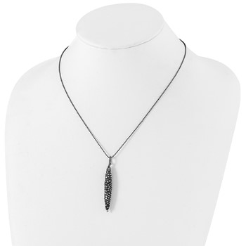 Leslie's SS and Ruthenium Plated Textured w/ 2in ext. Necklace — alternate view