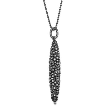 Leslie's SS and Ruthenium Plated Textured w/ 2in ext. Necklace