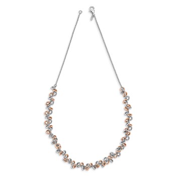Leslie's Sterling Silver Rose-plated and White Necklace — alternate view