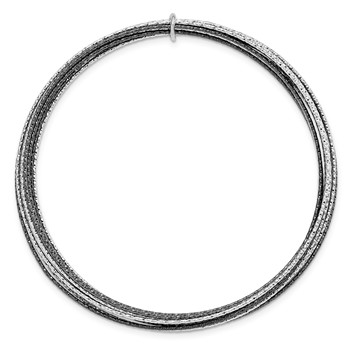 Leslie's SS and Ruthenium Plated D/C 10 layer Slip-on Bangle — alternate view