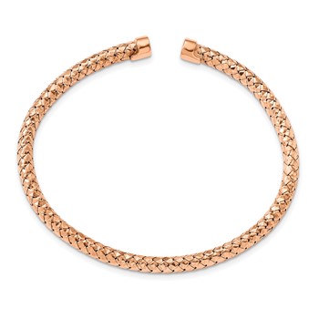 Leslie's Sterling Silver Rose Gold-plated Cuff Bracelet — alternate view