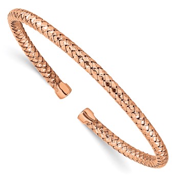 Leslie's Sterling Silver Rose Gold-plated Cuff Bracelet