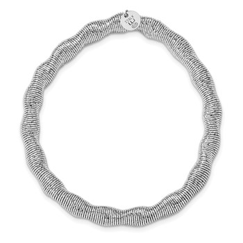 Leslie's Sterling Silver Rhodium-plated Stretch Bangle — alternate view