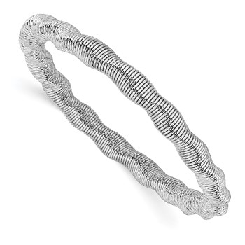 Leslie's Sterling Silver Rhodium-plated Stretch Bangle