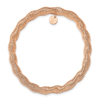 Leslie's Sterling Silver Rose-tone Stretch Bangle — alternate view