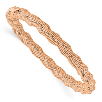 Leslie's Sterling Silver Rose-tone Stretch Bangle