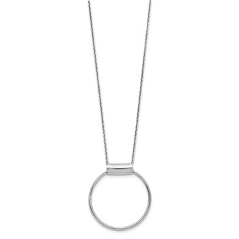 Leslie's Sterling Silver Rhodium-plated Polished w/1in ext Necklace — alternate view