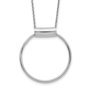 Leslie's Sterling Silver Rhodium-plated Polished w/1in ext Necklace