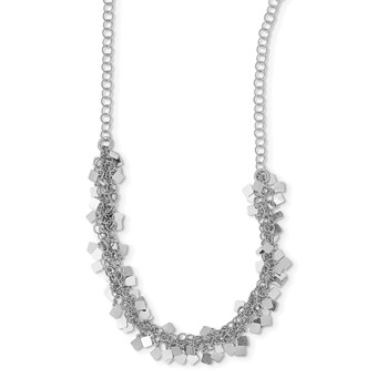 Leslie's Sterling Silver Rhodium-plated with 2in ext. Necklace — alternate view