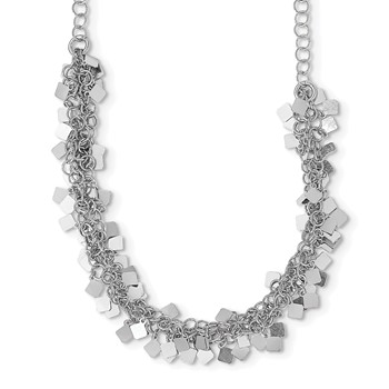 Leslie's Sterling Silver Rhodium-plated with 2in ext. Necklace