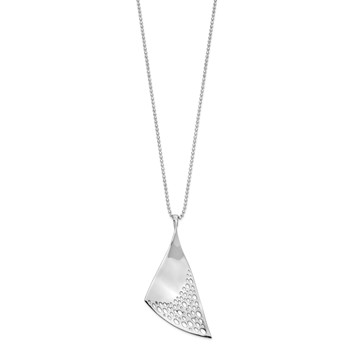 Leslie's Sterling Silver Rhodium-plated w/ 2in ext. Necklace — alternate view