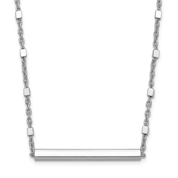 Leslie's Sterling Silver Rhodium-plated Polished w/ 1.25in ext. Necklace