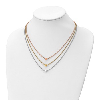 Leslie's Sterling Silver Rose and Yellow Gold-plated with 2in ext. Necklace — alternate view