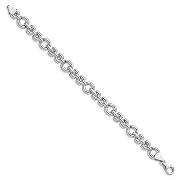 Leslie's Sterling Silver Rhodium-plated Polished Link Bracelet — alternate view
