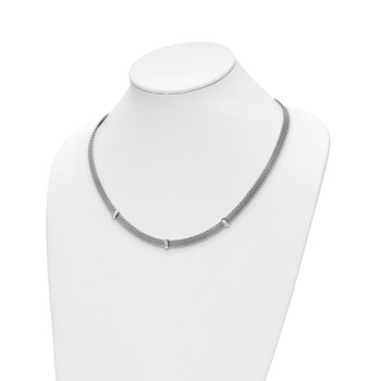 Leslie's Sterling Silver Rhodium-plated CZ Necklace — alternate view