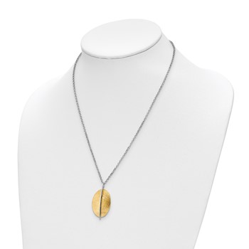 Leslie's Radiant Essence SS Rhod-pl Gold-tone Brushed 2in ext. Necklace — alternate view