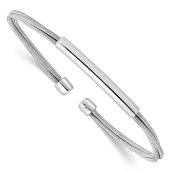 Leslie's Sterling Silver Rhodium-plated Cuff Bangle