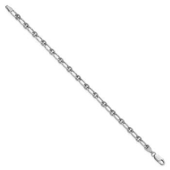 Leslie's Sterling Silver Rhod-plated Textured Fancy Link Bracelet — alternate view