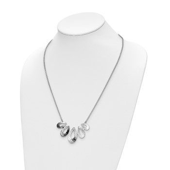 Sterling Silver Rhodium-plated D/C w/ 1in ext. Necklace — alternate view