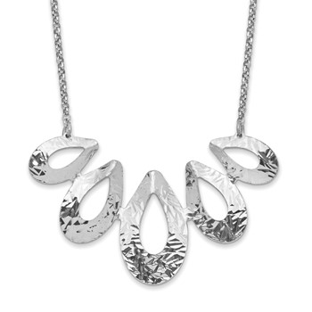 Sterling Silver Rhodium-plated D/C w/ 1in ext. Necklace