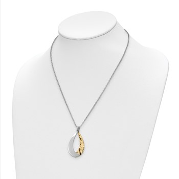 Leslie's Sterling Silver RH-plate Gold-plate D/C 18in Plus 1in ext Necklace — alternate view
