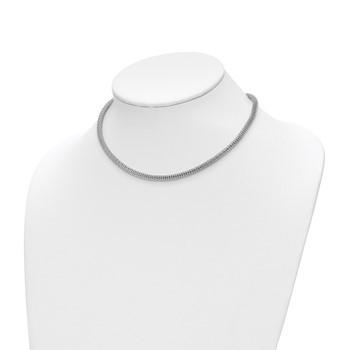 Leslie's Sterling Silver Rhodium-plated w/ 2in ext Choker Necklace — alternate view