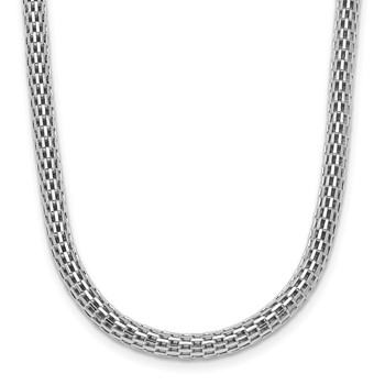 Leslie's Sterling Silver Rhodium-plated w/ 2in ext Choker Necklace