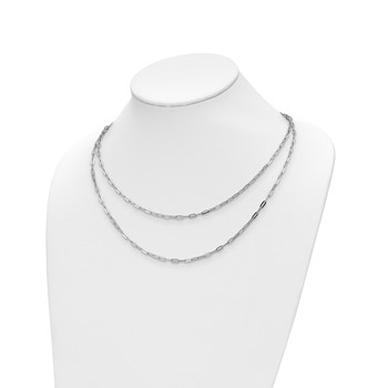 Leslie's Sterling Silver Rhodium-plated Multi-strand w/ 2in Ext. Necklace — alternate view