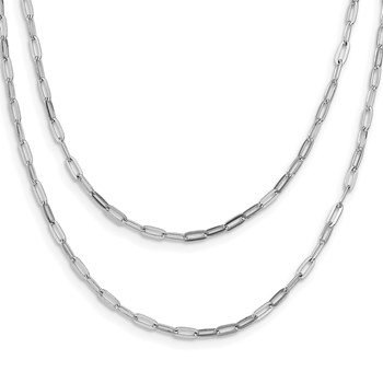 Leslie's Sterling Silver Rhodium-plated Multi-strand w/ 2in Ext. Necklace