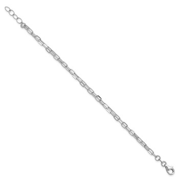 Leslie's Sterling Silver Rhodium-plated Multi-strand w/ 1in Bracelet — alternate view