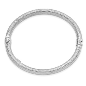 Leslie's Sterling Silver Rhodium-plated Textured Bangle — alternate view