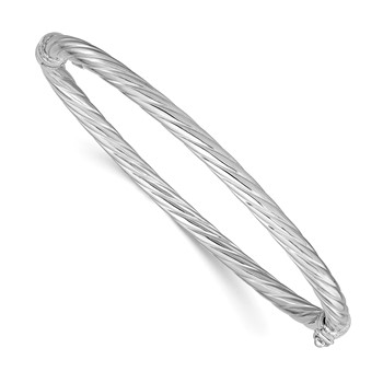 Leslie's Sterling Silver Rhodium-plated Twisted Bangle