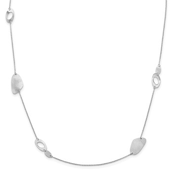 Leslie's Radiant Essence Sterling Silver Rhodium-plated Brushed Necklace