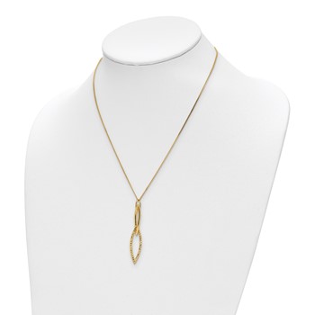 Leslie's Sterling Silver Gold-plated Dia Cut with 1.5in ext. Necklace — alternate view