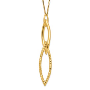 Leslie's Sterling Silver Gold-plated Dia Cut with 1.5in ext. Necklace