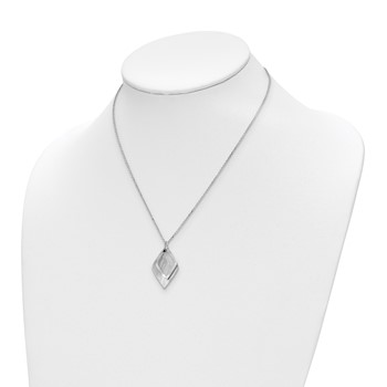 Leslie's Radiant Essence SS Rhodium-plated Brushed with 1.5in ext. Necklace — alternate view