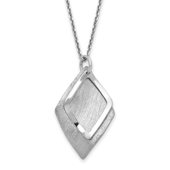 Leslie's Radiant Essence SS Rhodium-plated Brushed with 1.5in ext. Necklace