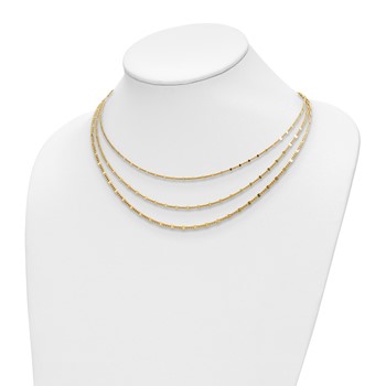 Leslie's Sterling Silver Gold-tone Multi-strand with 1.5in ext. Necklace — alternate view